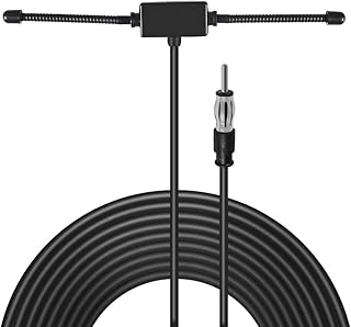 Universal Car Stereo AM FM Antenna, Hidden Radio Antenna Adhesive Mount for Vehicle Car Truck Auto SUV Radio Stereo Head Unit Audio Receiver Auto Radio Stereo Amplifier Tuner with DIN Plug Connector