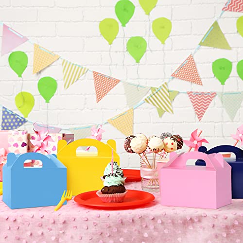 Moretoes 48 Pack Rainbow Treat Boxes Goodie Gable Boxes Party Favor Candy Boxes Assorted Bright Colors Cardboard Paper Box For Birthday 6 X 3.5 X 3.5 Inches #TOP6