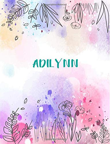 Adilynn: 8.5x11 inches 110 Lined Pages 55 Sheet Peony Floral in Dream ...