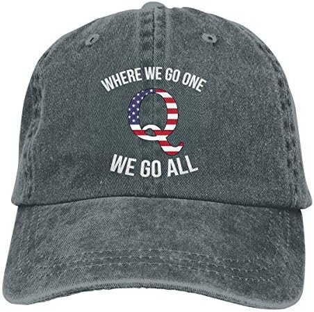 Q Anon Where We Go One We Go All Vintage Washed Dyed Dad Hat Adjustable Baseball Hat …