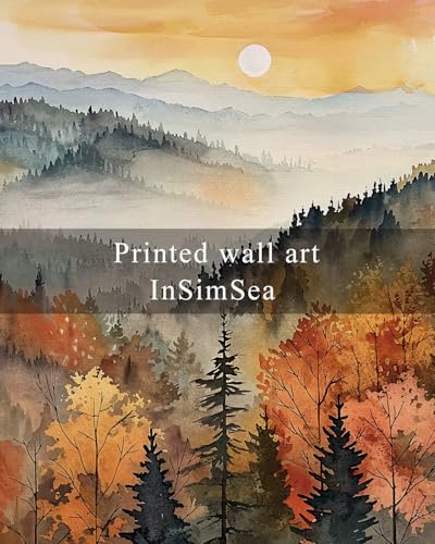 InSimSea-Framed-Wall-Art-for-Living-Room-Vintage-Fall-Landscape-Canvas-Painting-Farmhouse-Autum-Wall-Decor-Forest-Mountain-Sunrise-Prints-Retro-Nature-Home-Decor-for-Bathroom-Bedroom-8x10in InSimSea Framed Wall Art for Living Room Vintage Fall Landscape Canvas Painting Farmhouse Autum Wall Decor Forest Mountain Sunrise Prints Retro Nature Home Decor for Bathroom Bedroom 8x10in