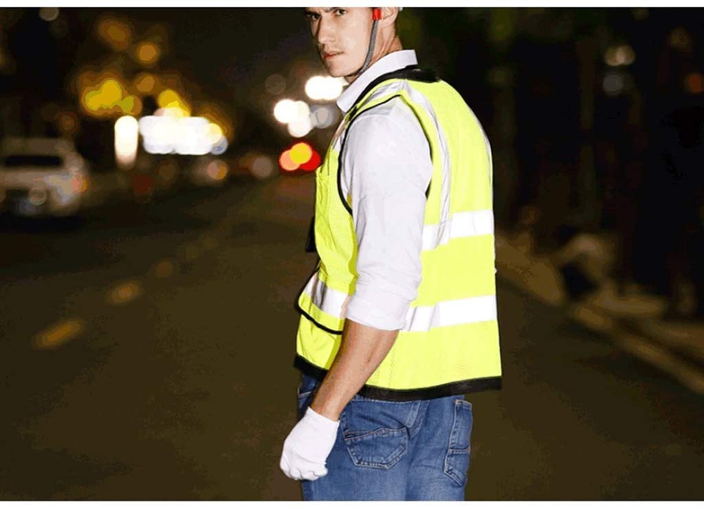 Gilet réfléchissant Haute visibilité pour Les activités Nocturnes en Plein air ou la Construction Gilet de Travail Respirant pour Femmes et Hommes