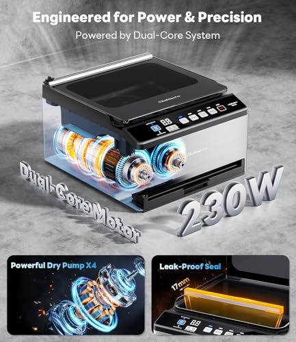 Image of DualCore CVS101 Chamber Vacuum Sealer for Liquids & Sous Vide, 6L Dual Vacuum Zones & Extra-Wide Bag Clamp, 230W Dual-Core Dry Pump x4, Commercial-Grade Food Packaging Machine for Home Use