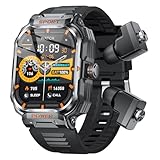 UYRGT Military Smart Watch with Earbuds for Men and Women,2'' Tactical Display,Sport Modes,Fitness Tracker,Heart Rate,Answer/Make Call, Sleep Monitor, SmartWatch Built-in Headphone Combo,iOS & Android