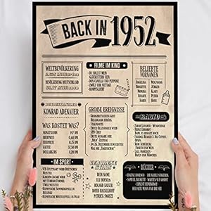 70 Geburtstag – Alte Zeitung Holzbild – Back in 1953 Vintage – personalisierbar zum Hinstellen/Aufhängen optional…
