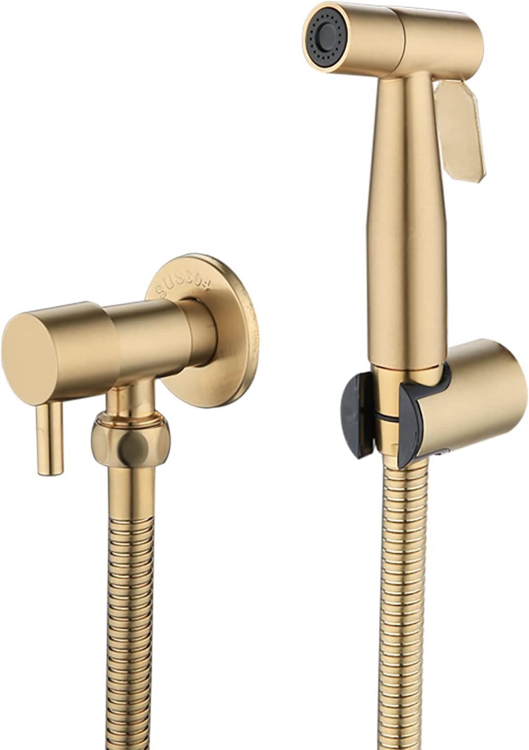 LOSCHEN Stainless Steel Bidet Sprayer kit for Toilet,Hand Held Sprayer Shattaf Toilet Attachment for Pet Bath/Personal Hygiene/Bathroom/Closestool,Easy to Install(Gold)
