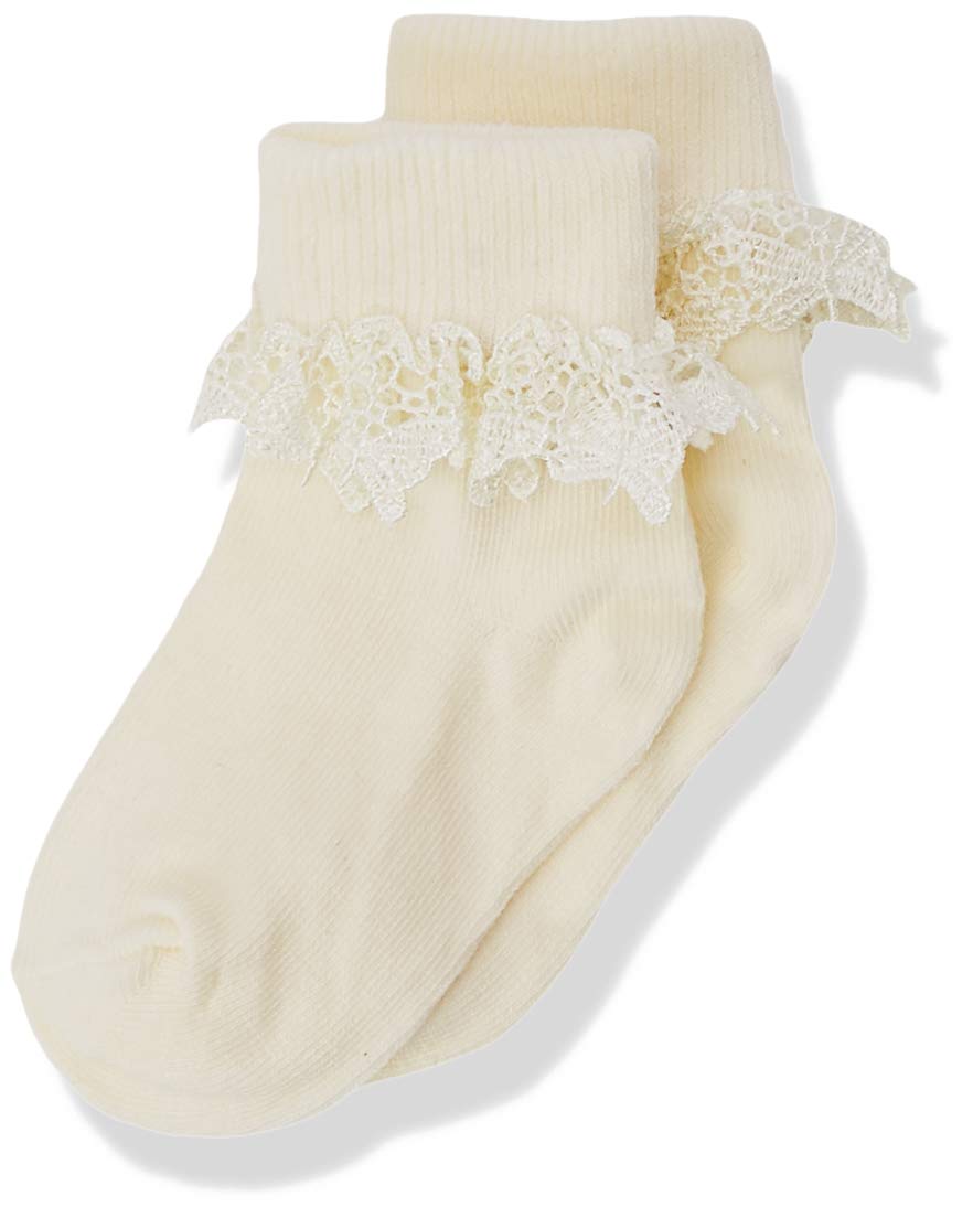 Country Kids Girl's 355 Butterfly Lace Sock Ivory 0-2.5 Plain Socks, Off-White (Ivory N/A), One Size (Manufacturer Size:0-2.5)