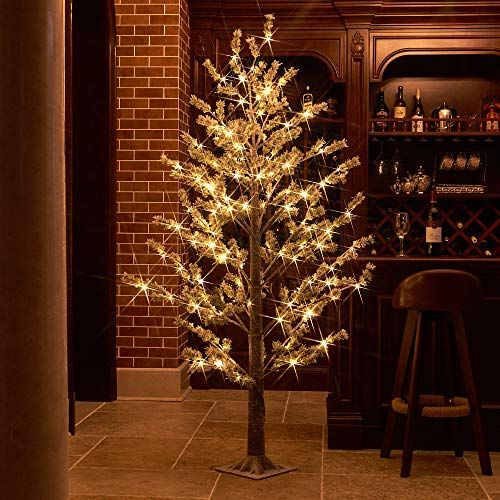 Hairui Pre Lit Christmas Tree 6Ft 126 Led, Lighted Faux Norway Pine Tree For Indoor Outdoor Modern Home Christmas Decoration Easy Assembly #TOP4