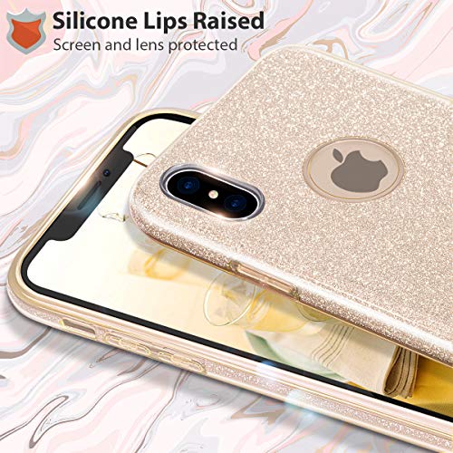 Mateprox Iphone Xs Case,Iphone X Glitter Bling Sparkle Cute Girls Women Protective Case For Iphone Xs/X 5.8"-Gold #TOP1