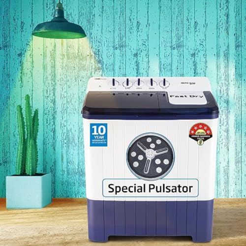 Image of Voltas Beko, A Tata Product 12 Kg 5 Star Semi-Automatic Top Load Washing Machine (WTT120UPA /BL5KPTD, Blue, Special pulsator and Double waterfall Technology)