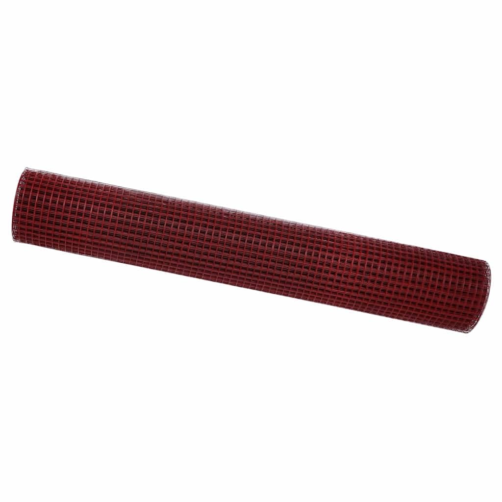 Welded Wire Fence Red 1.5 x 10 m Outdoor Garden Fence Panel, 100 x 150 cm Heavy Duty Steel Mesh for Secure Territory Definition, Durable Red Wire Barrier for Terrace and Lawn Protection