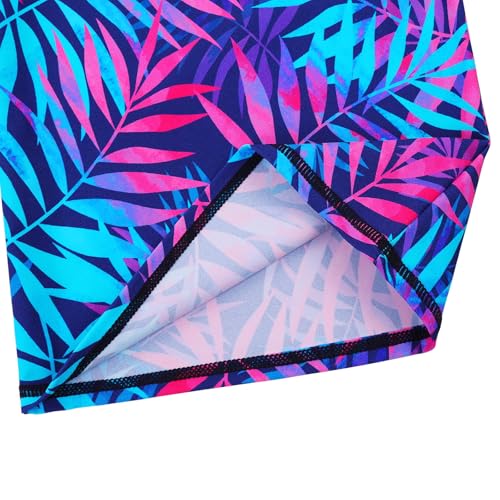 Image of Girls Two Piece Swimsuit Long Sleeve Floral Bathing Suit UPF 50+ Summer Beach Swimwear