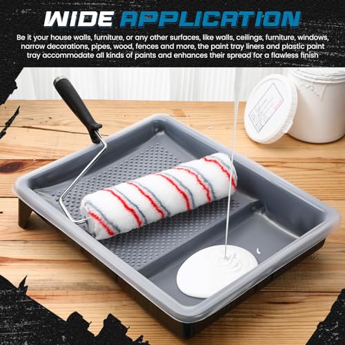 Geelin 50 Pcs 9 Inch Paint Tray Liner Paint Roller Tray with Handle by Geelin - Image 7