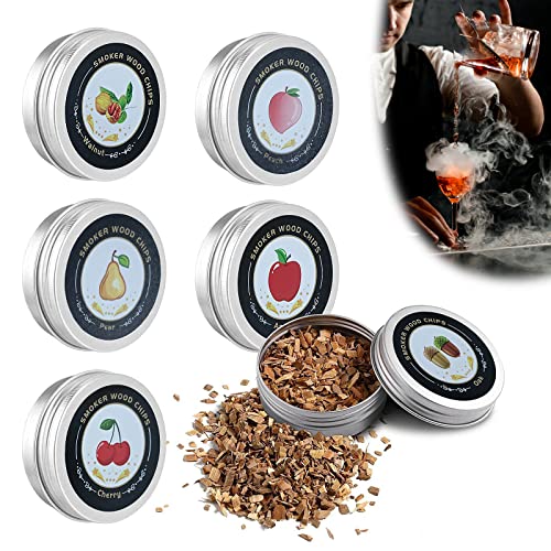 6 sabores Kit De Ahumador De CóCteles (Manzana, Cereza, Nuez, Pera, melocotón, Roble) Juego de Bebidas ahumadas de Whisky Vintage Cover