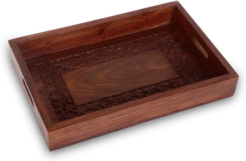 Amaze Shoppee Wooden Tray in Sheesham for Kitchen Serving/Dining Tableware