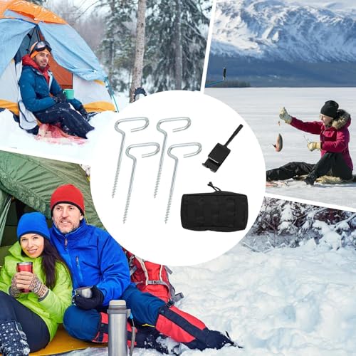 Herramienta de perforación para refugio en hielo y estaca metálica de camping 4