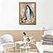 Framed 3D Textured Virgin Mary Wall Art, Hand Drawn Sandstone Catholic Wall Decor Painting, Christian Religion Artwork Pictures for Prayer Room Living Room Bedroom 12x16 Inch