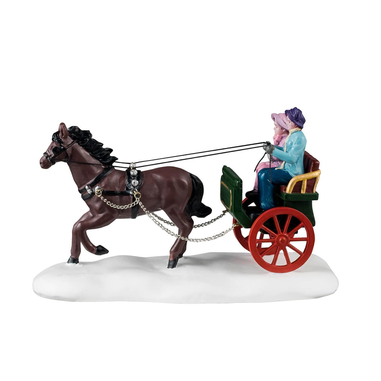 Lemax Caravan-Figur mit Schnee „Winter Carriage Rid“ aus Harz H8 x 13,5 x 6,5 cm