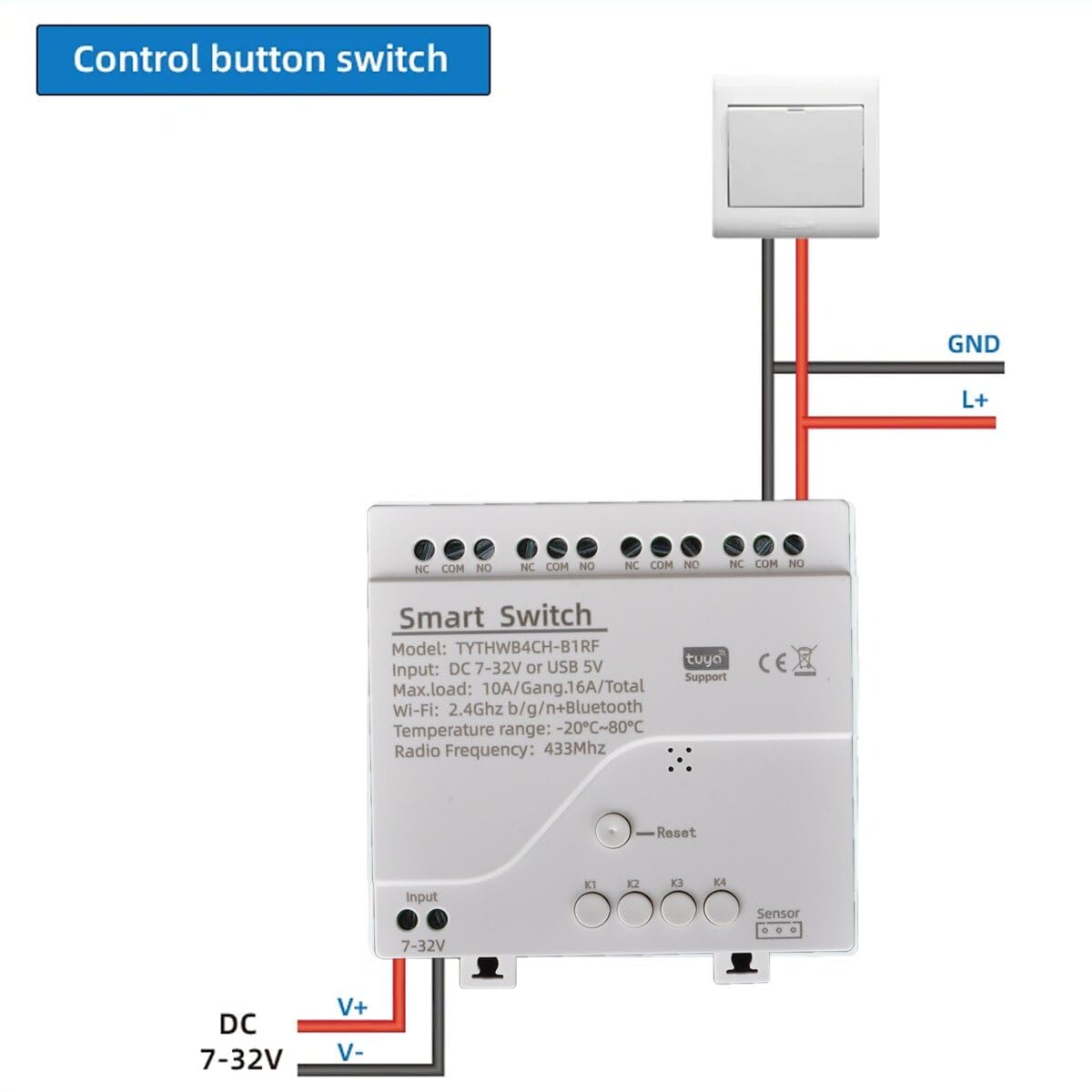 Interruptor de temperatura inteligente wifi, módulo 4 canales, relé pasivo de contacto limpio, consumo de energía, métricas de rendimiento, para la aplicación Smart Life, funciona con Alexa Google