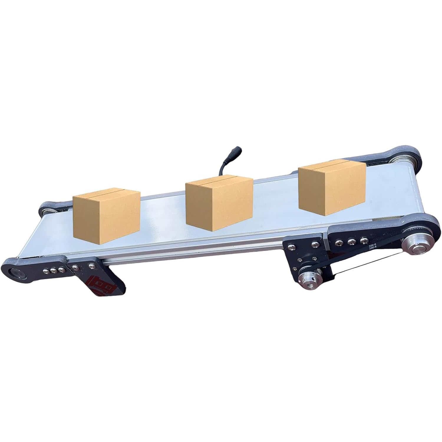 AYCDL Electric Mini Conveyor Belt - 10x50cm, 116RPM Adjustable Speed for Small Parts Transport, Ideal for Friction Experiments, Lab Use, DIY Projects, Science Educati