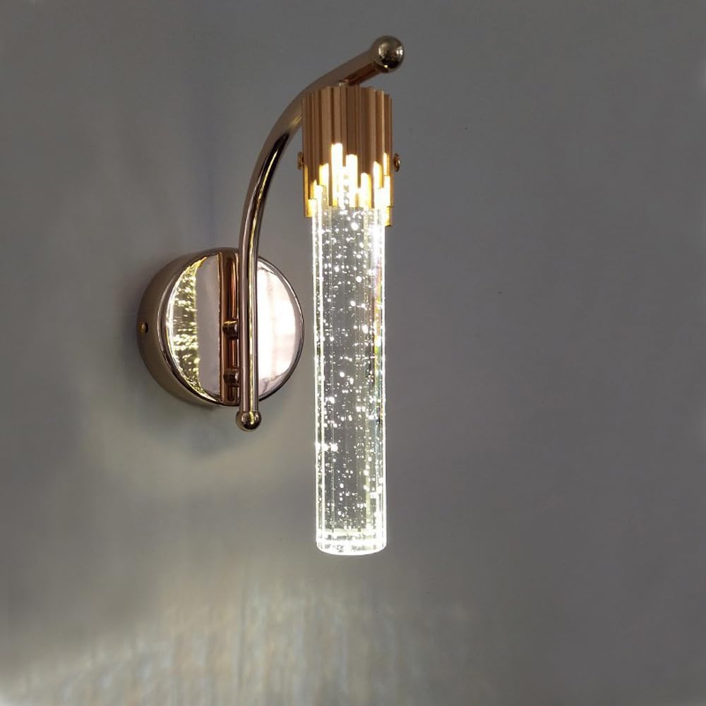Home Creative Decoration Bubble Crystal Glass LED Modern Wall Light Long Bar Indoor Gold Bedroom Wall Sconce Linear Bathroom Vanity Light Fixture Hallway Wall Mounted Lamp for Bedside