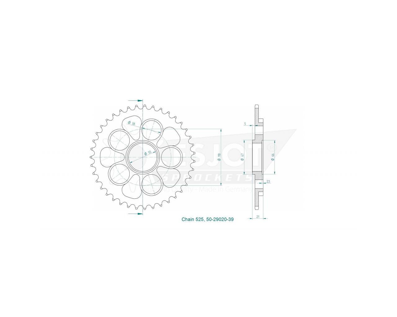 Kit Chaine Origine Ducati Monster 1100 20 A-19EU 15x39-525 Avec Joints Toriques