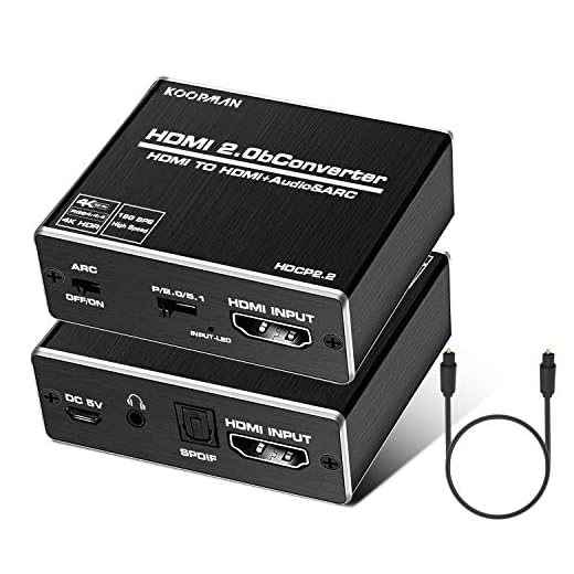 Koopman 4K HDMI Audio Extractor, HDMI to HDMI + Optical Toslink (5.1 SPDIF) + 3.5mm AUX Stereo Audio Converter, HDMI Audio Splitter Adapter, Supports HDMI 2.0b 4K@60Hz HDCP 2. 2 3D Dolby 5.1