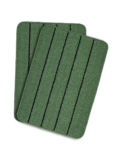 Image of Saral Home 2pc Door Mat Anti-Skid Washable Loop Stripe (Green. 45X60 cm)