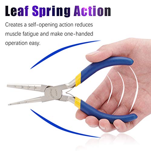 Benecreat Wire Looping Pliers With Non-Slip Handle, Precision Round Nose Pliers (2~8Mm Loops) For Beading Jewelry Making And Wire Forming #TOP4