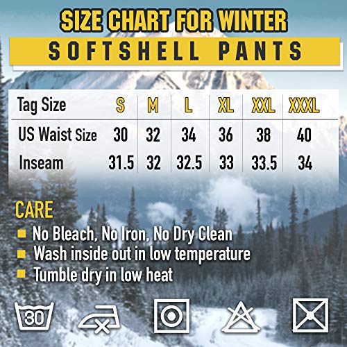 M-Tac Winter Tactical Pants For Men Softshell Insulated Fleece Lined Cargo Pants (Black, M) #TOP5