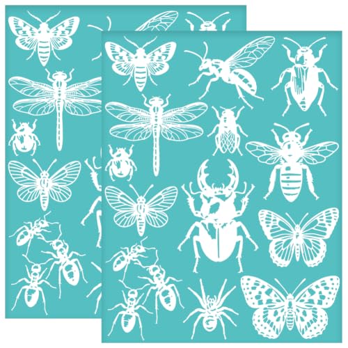 Plantillas de malla autoadhesivas OLYCRAFT mariposas 22x28cm para tela 2
