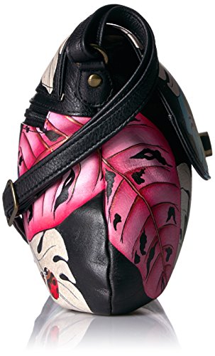 Anna by Anuschka womens Anna Anuschka, Handpainted Leather Medium Flap Body-lovely Leaves Cross Body Handbag, Lovely Leaves, One Size US3