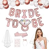 💑 CALIDAD PREMIUM: Todas las piezas del kit de decoración de despedida de soltero están cuidadosamente hechas. El velo de novia de nailon de doble capa es suave y duradero, y es fácil de usar con su peine incorporado que se adapta a todo tipo de peinados. Los globos son fáciles de inflar y mantener herméticos. Los tatuajes temporales son resistentes al agua incluso después de ducharse o nadar. Suelen durar de 3 a 5 días.