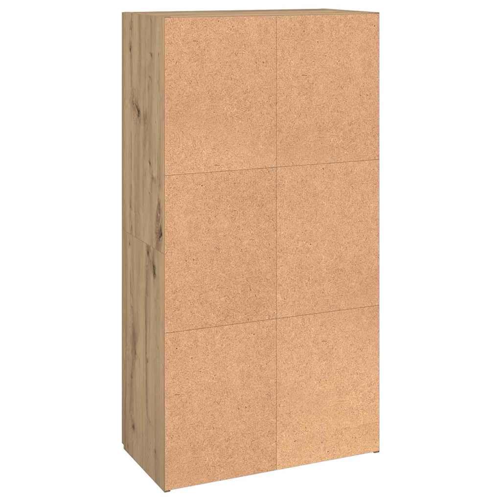 IKAYAA Armadietto in Holz Armadio Porte Battenti Aktenschrank Armadietto per Garage Armadio Ufficio Mobili Ufficio-Rovere artigianale-60 x 32 x 115 cm