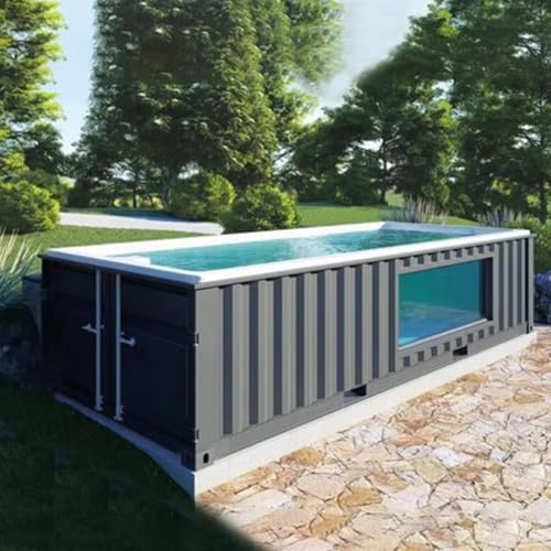 Piscina de contenedores para jardín piscina portátil sobre el suelo, piscina exterior duradera y fácil de instalar para la diversión del verano