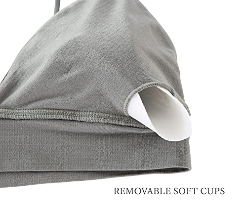 Image of INIBUD Bralette for Women Triangle Cups Removable Padded Wire Free Pull On Closure
