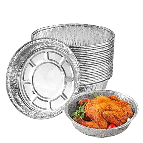 ZLXHDL Assiettes à En Aluminium, Moules à Recyclables Moules à Ronds Jetables Avec une Bonne Conductivité Thermique Pour le Dîner(7 in-50 plat profond)