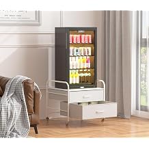EazeHome Mini Fridge Stand Refrigerator Stand with Storage 2 Drawers Fridge Cart Organizer Unit for Mini Refrigerator Fridge Stand Mini Fridge Table with Rotating