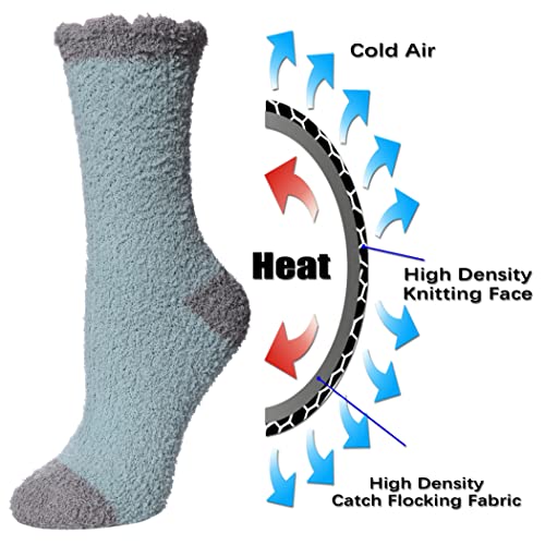 Image of FNOVCO Womens Fuzzy Socks Super Soft Fluffy Winter Warm Cozy Home Sleeping Socks