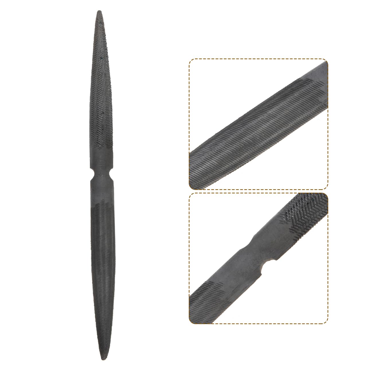 Operitacx Lima de Cera Semicircular Resistente de Doble para Modelado y Tallado Herramienta de Acero Suave Mango Ergonómico para Joyería Bricolaje y Carpintería