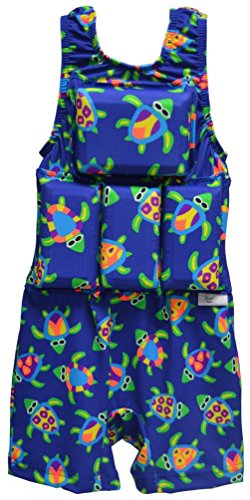 My Pool Pal Girl's or Boy's Swimwear Flotation Lifevest Swimsuit (Turtle, Small)