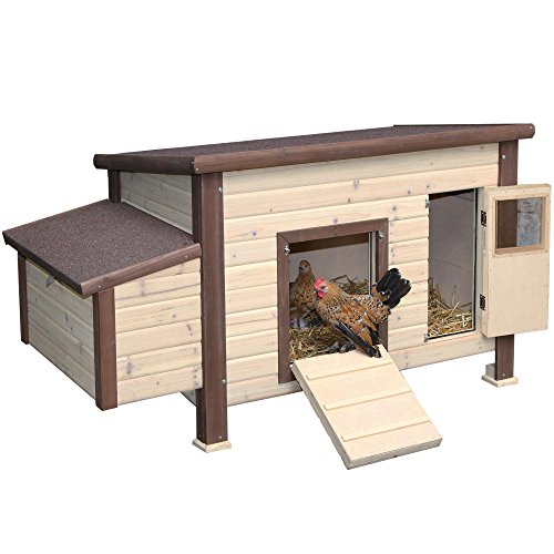 Kerbl Thermo Hühnerstall No frost (Stall beheizbar, Maße 146x74x82 cm, inkl. Trafo für Stromversorgung, doppelwandige Bauweise mit Isolierung, Wandstärke 3,5 cm, inkl. Legenest + Sitzstangen) 82844