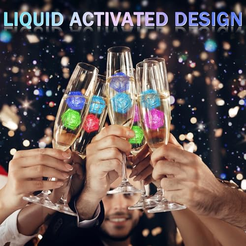 Pack de 40 cubos LED multicolor con 5 popotes reutilizables miniatura 5