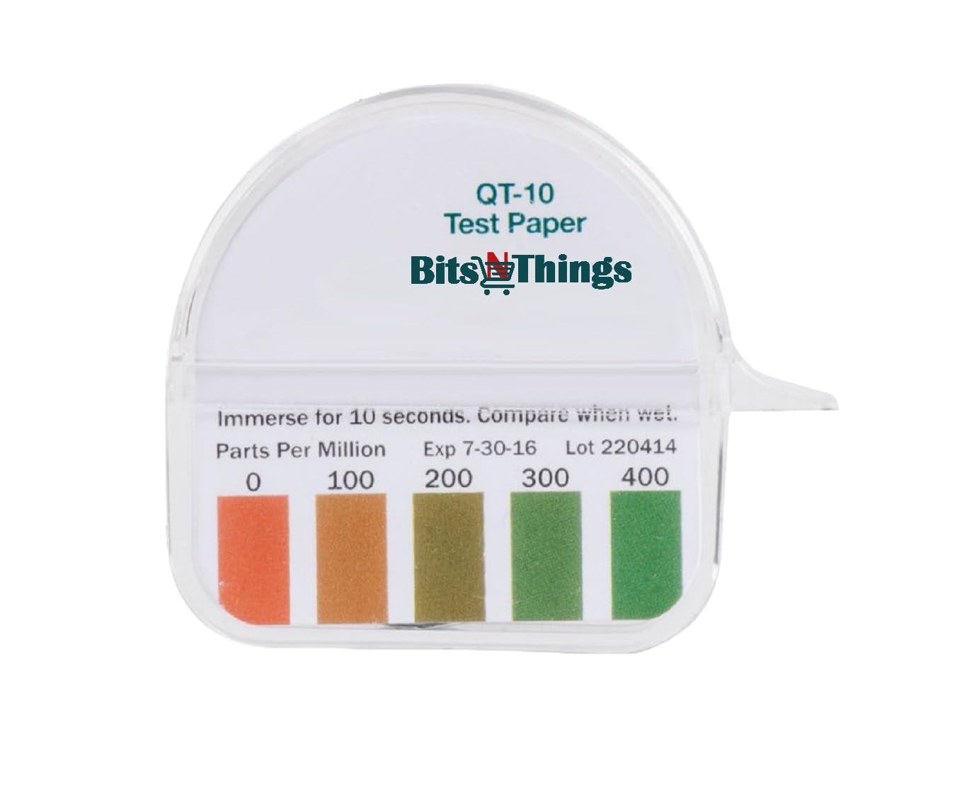 Noble QT-10 dispensador de papel de prueba cuaternaria - 0-400ppm (paquete de 2)