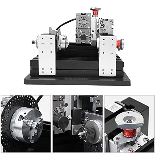 12000RPM 60W Mini Lathe, 12V DC 5A Heavy Duty Power Mini Metal Gear Milling Machine High Power Horizontal Mill Tool US Plug 100-240V
