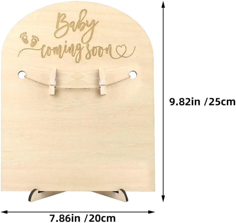 2sets Wooden Birth Announcement Sign Cards with Stand for Newborn Photos Nursery Decor and Shower Versatile Display Options