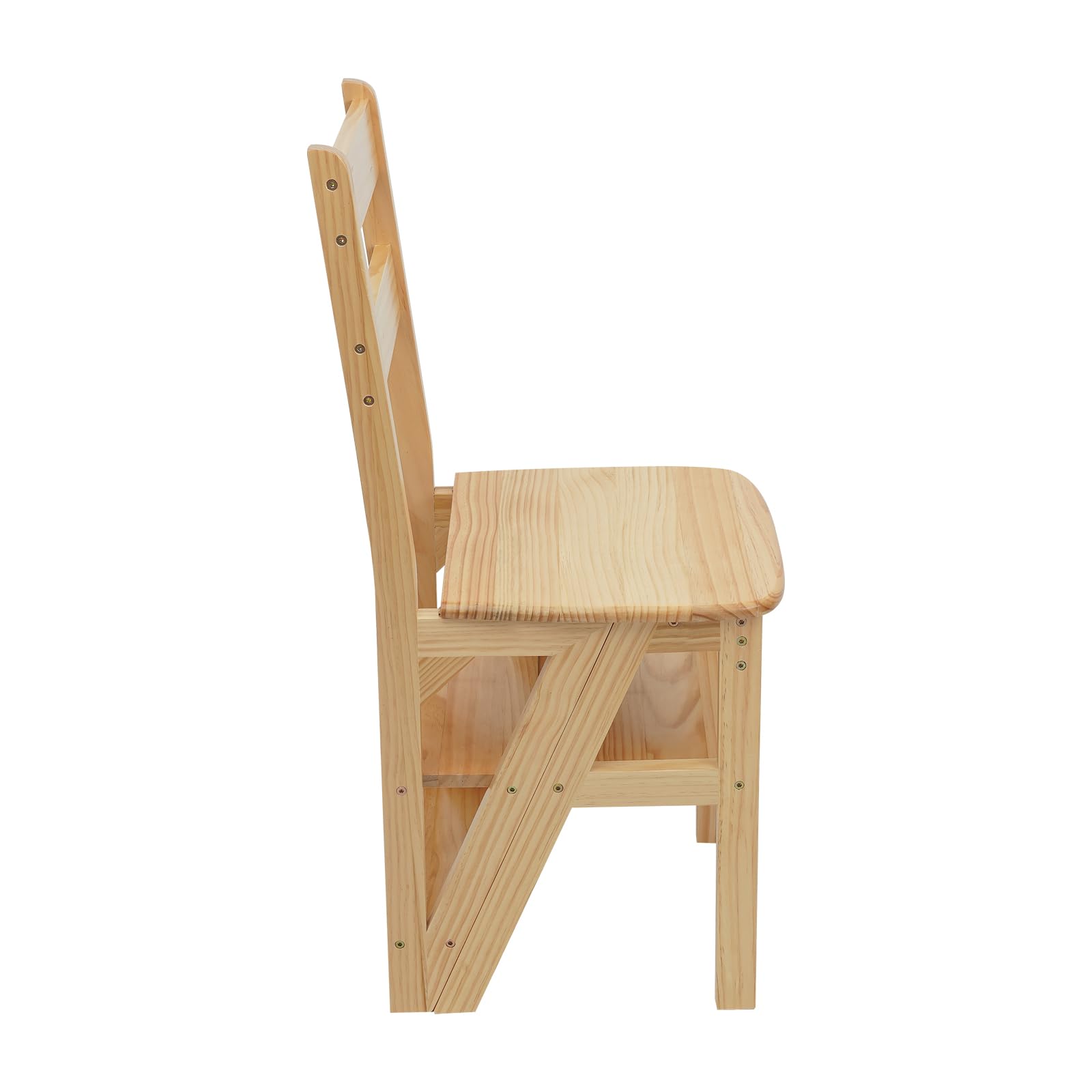 Escalera plegable de 4 peldaños, de madera, soporta hasta 100 kg