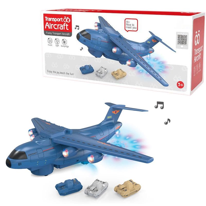 Image of SHAKTISM Military Boeing C-17 Transport Aircraft Model, 13 Inch, 1:48 Scale, with Lights, Sound Effects, Openable Cargo Door, 3 Tanks Inside Random Colour -1Pc (DL-686B)