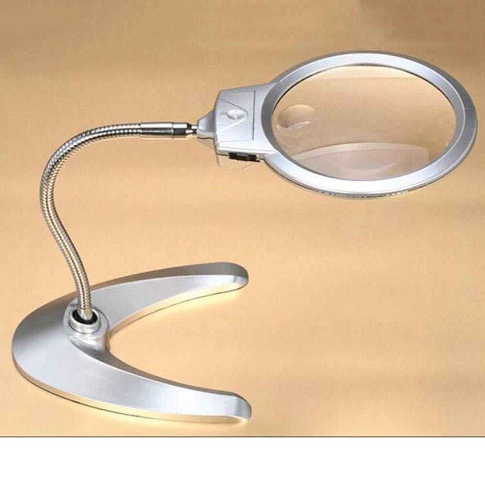 Lupe mit 36 LEDs, Reparatur, Alter Mann liest Zeitung, große Vergrößerung, Diamant, antik