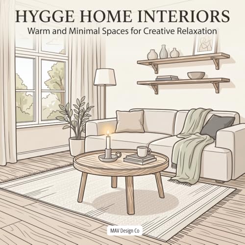 Hygge Home Interiors Warm and Minimal Spaces for Creative Relaxation: Featuring Cozy Scandinavian Rooms, Soft Textures, and Peaceful Everyday Living (Interior Styles Coloring Collection)